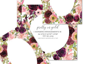 Floral Watercolor Border Arrangements & Illustrations