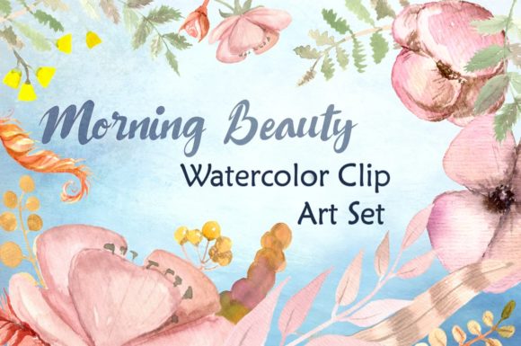 Morning Beauty Watercolor Clipart & Illustrations