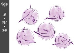 Set of Abstract Watercolor Yoga Poses Review