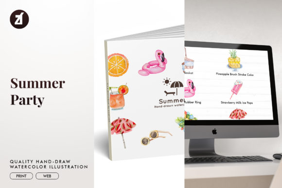 Summer Party Watercolor Illustration Review