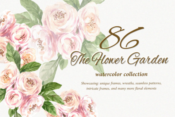 The Flower Garden Watercolor Set Illustrations