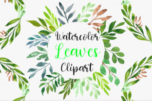Watercolor Botanical Leaves Clipart & Illustrations