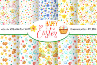 Watercolor Happy Easter Seamless Pattern Review