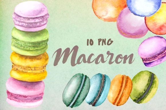 Watercolor Macaron Clip Art Set Review
