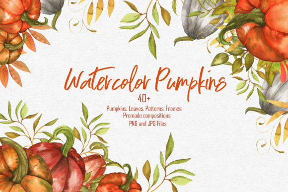 Watercolor Pumpkins Collection Illustrations Review