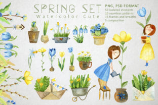 Watercolor Spring Set: Fresh Illustrations