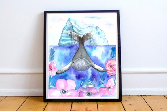 Watercolor Summer Whale Print Review