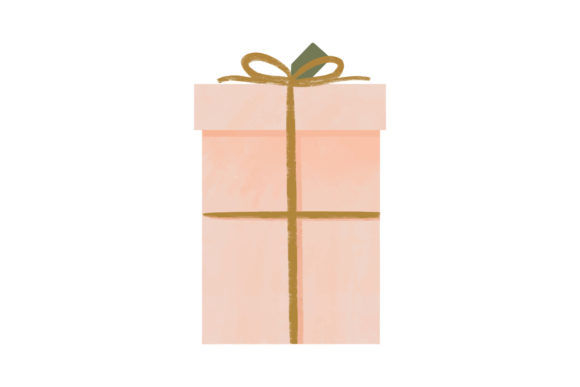 Watercolor Texture Gift Boxes Ribbon Illustrations